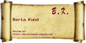 Berta Kund névjegykártya